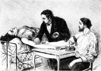 Blood transfusion, one person direct to another Blood transfusion, one person direct to another