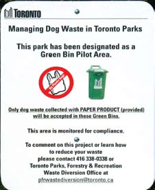 Sign in Toronto park Sign in Toronto park