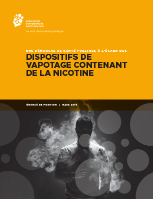 Couverture : Une démarche de santé publique à l’égard des dispositifs de vapotage contenant de la nicotine